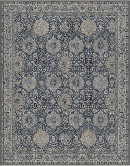 8X10 Area Rugs Machine Washable Rugs for Living Room, Vintage Boho Large Rugs for Bedroom Dining Room, Non Slip Indoor Soft Distressed Lightweight Thin Low Pile Carpet, Slate Blue