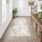 2x5 Washable Runner Rug Beige Grey Neutral Abstract Hallway Kitchen Living Room Bedroom Non Slip Throw Rug Soft Low Pile Indoor Carpet for Entrance Laundry Bathroom
