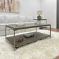 Roundhill Furniture Corbeta Living Room, Coffee Tables, Aged Graphite