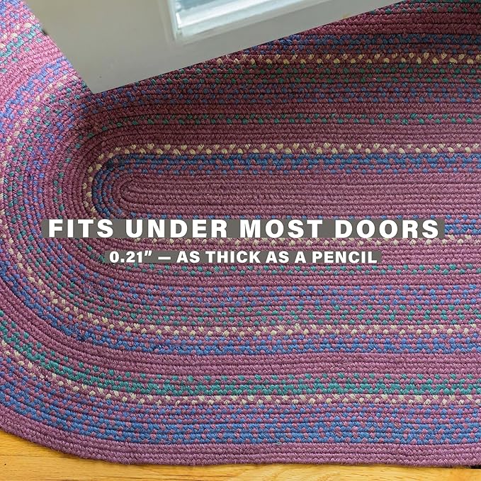 Jamestown Burgundy Small Braided Rug, Jute, 27"x45" Rectangle - Rustic Primitive Decor for Entryway, Bathroom, Everywhere