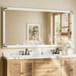 TETOTE 72 x 36 White Wooden Mirror for Bathroom Wall/Bedroom/Living Room/Entryway Farmhouse Rustic Bathroom Vanity Mirror for Wall Waterproof (Horizontal/Vertical Mounted)