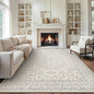 GENIMO 10x14 Area Rugs for Living Room, Machine Washable Non Slip Vintage Rugs, Low Pile Lightweight Chenille Print Rug for Bedroom, Dining Room, Home Office, Beige Line