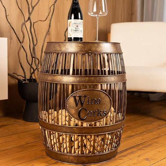 Wine Barrel Table - Cork Catcher Accent Table. Cork Holder Decorative and Storage - 3000 Corks - Large
