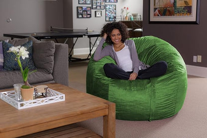 Sofa Sack Bean Bag Chair - Plush, Ultra Soft - Memory Foam Bean Bag Chair with Microsuede Cover - Stuffed Foam Filled Furniture and Accessories for Dorm Room 5 Feet - Lime