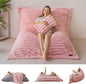 MAXYOYO Giant Bean Bag Chair with Pillow, 3 in 1 Convertible Bean Bag Chair for Adults with Washable Cover, Removable Floor Cushion Stuffed Floor Lounger for Living Room Bedroom, Pink
