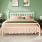 Allewie 14 Inches King Size Metal Platform Bed Frame with Victorian Style Iron-Art Headboard/Footboard, Mattress Foundation, Easy Assembly, Under Bed Storage, No Box Spring Required, White