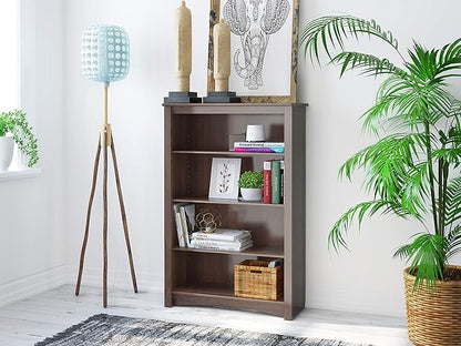 Prepac Sonoma 4-Tier Bookcase 48"H with 3 Adjustable Shelves, Espresso Storage Cabinet, Modern Display Cabinet, Bookshelf with Storage Shelves for Home Office, Living Room, Bedroom Organizer