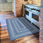 Homespice Denim Premium Jute Braided Area Rug, 27" x 45" Rectangular Blue - Navy - White, Reversible, Natural Jute Yarn Rustic, Country, Primitive, Farmhouse Style - 30 Day Risk Free Purchase