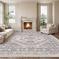 zesthome 10x14 Area Rugs,Stain Resistant Washable Rug,Ultra-Thin Rugs for Living Room,Bedroom,Non-Slip Backing Home Decor Large Area Rug (Brown/Beige,10'x14')