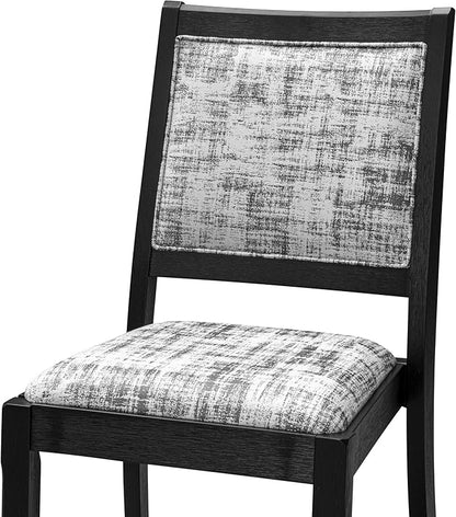 East West Furniture LGX29-BLK-30 -9 Piece Dining Set Includes a Rectangular Kitchen Table with Black Tabletop and 8 Stackable Polyester Fabric Chairs, Black