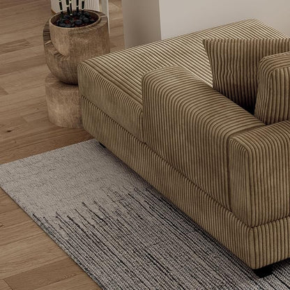 Oversized Symmetrical U Shaped Modular Sectional Sofa with Double Chaise Lounge , Reversible Corduroy Upholstered Sofa Extra Wide Deep Seat Sleeper Sofas Couches w/ 2 Pillows for Living Room Apartment