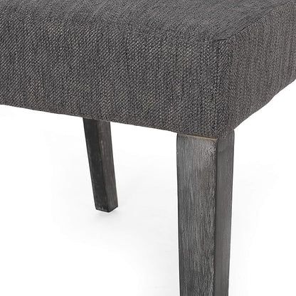 Christopher Knight Home Kuna Contemporary Upholstered Dining Chair (Set of 2), Charcoal + Gray