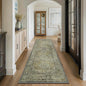 GENIMO Runner Rug 2x10 Non Slip Machine Washable Vintage Hallway Runner Rugs, Low Pile Lightweight Mat for Living Room, Entryway, Bedroom, Kitchen and Corridor, Distressed Sage