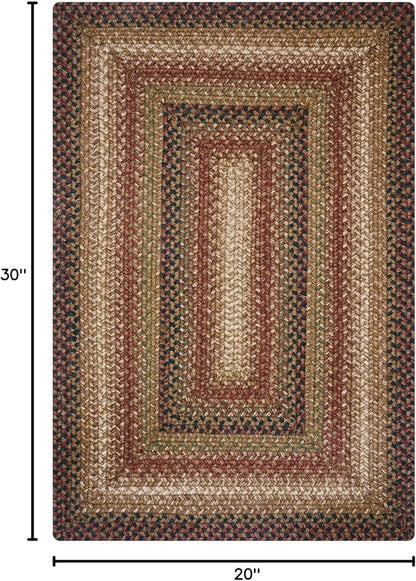Gingerbread Brown Jute Braided Rug, 20x30 Rectangle - Perfect Country Decor for Kitchen, Entryway, Everywhere