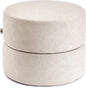 Pouf Ottoman Foot Rest Stool, Double Layer Round Modern Foam Filled Foot Stool for Couch, Living Room, Bedroom (Apricot)