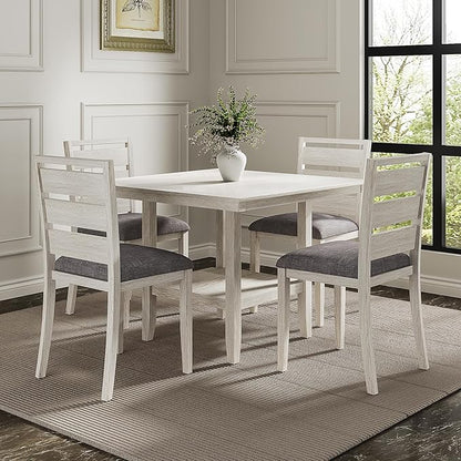 Solid Wood Dining Table, Part of Dining Table Set- Mix and Match Table, Chair, and Bench Sold Separately for Dining Room, Kitchen, Grey