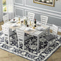6-Piece Solid Wood Dining Table Set for 6, Modern Breakfast Dinette Extendable Kitchen Table with Chairs for Dining Room, Kitchen, Grey