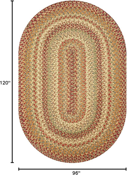 Homespice Harvest Jute Brown Braided Rug 8x10' Oval Rug for Living Room, Bedroom Rug and Dining Room. Pet Friendly. Decor Styles- Farmhouse Rug, Rustic, Vintage, Cottage, Primitive, Country, Boho Rug
