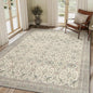 8X10 Area Rugs Machine Washable Rugs for Living Room, Vintage Boho Large Rugs for Bedroom Dining Room, Non Slip Indoor Soft Distressed Lightweight Thin Low Pile Carpet, Cream
