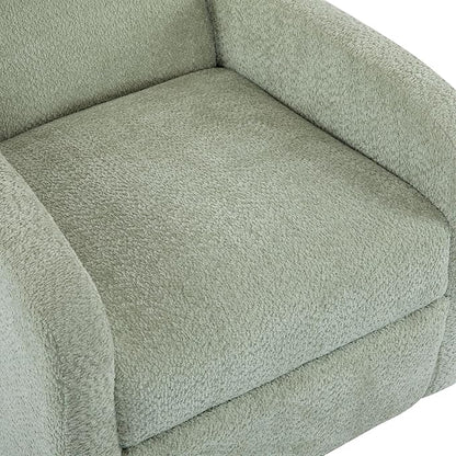 Christopher Knight Home Sidney Boucle Fabric Upholstered 360° Swivel Chair, Push-Back Recliner, Solid Wood Glider Recliner with Rotation, Living Room Lounge Chair, Adjustable Backrest, Greyish Green