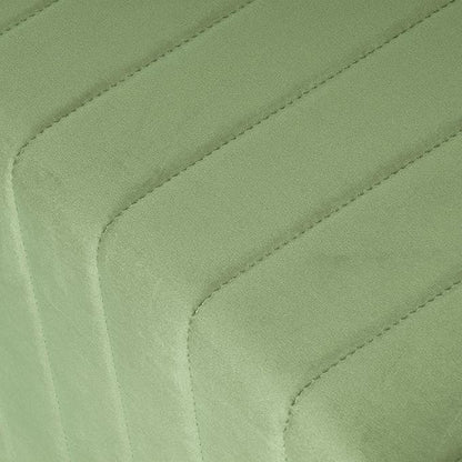 HomePop Modern Channel Tufted Velvet Ottoman Home Décor|Ottoman for Living Room & Bedroom - Green