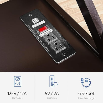 Yaheetech Console Table with Power Outlet, 3 Tier Narrow Sofa Couch Table with Storage Shelves, Wood Entryway Table Side Table for Living Room, Hallway, Entrance, Bedroom, Espresso