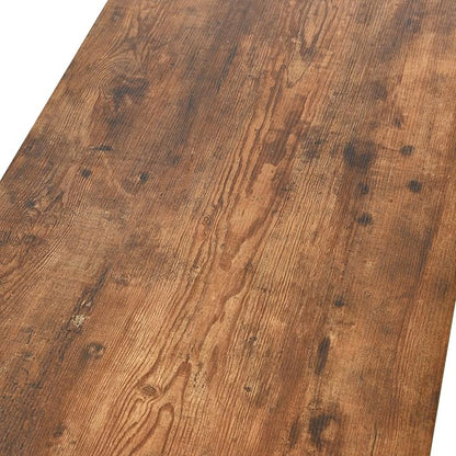 Household Essentials Wrap Rectangular Coffee Table Rustic Hickory Wood Grain and Black Metal