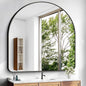 Arched Bathroom Mirror, 45"x45" Black Arched Mirror for Bathroom, Wall Mounted Mirror, Black Vanity Wall Mirror Metal Frame for Bedroom, Entryway, Living Room, Hanging or Leaning Against Wall