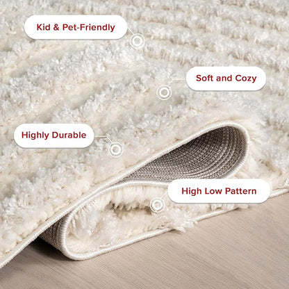 nuLOOM Gloria Abstract Shag Accent Rug, 2x3, Beige