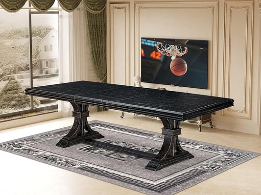 NET-SBB-TP - a Mid-Century Kitchen Table with Removable Rectangular Tabletop – Sand Blasting Black