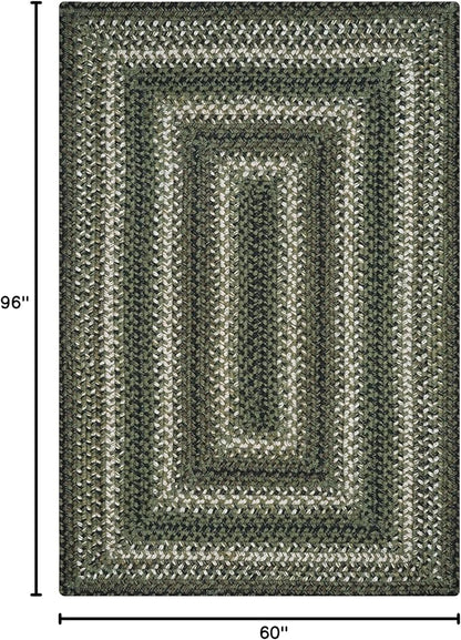 Homespice Pinecone Braided Area Rug 5x8' - Jute Braided Natural Rugs for Living Room for Rustic Country Decor