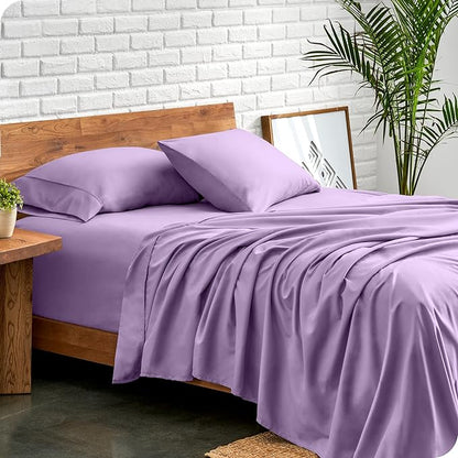 Bare Home California King Sheet Set - 1800 Ultra-Soft Microfiber Cal King Bed Sheets - Double Brushed - Deep Pockets - Easy Fit - 4 Piece Set - Bed Sheets (California King, Lavender)