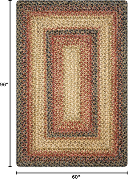 Homespice Russet Multicolor Jute Braided Rope Rug, 5x8' Rectangle - Warm Country Decor, Perfect for Bedrooms and Living Rooms - Durable, Easy to Clean and Pet Friendly