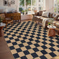 Lahome Checkered Easy Jute 8x10 Rug, Washable Rugs for Living Room Office, Farmhouse Neutral Non Slip Non Shedding Stain Resistance Indoor Outdoor Carpet for Balcony Patio Classroom