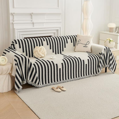 HAOMAIJIA Boho Sofa Covers Couch Covers for 3 Cushion Couch Sofa Pet Friendly Soft Thick Couch Cover for Dogs Washable Sectional Couch Covers L Shape Furniture Protector (Black, 91"x150")