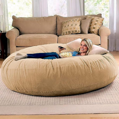Jaxx 6 Foot Cocoon - 2-in-1 Convertible Bean Bag Bed & Large Bean Bag Chair for Adults, Camel