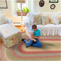 Azalea Multicolor Braided Oval Rug, Jute, 4x6' - Perfect Country Primitive Decor for Entryway, Bedroom, Everywhere