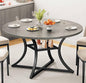 IRONCK 47.2" Round Dining Table for 4, Wood Kitchen Table with Storage Shelf for Dining Room, Dinner Table with Wooden Tabletop and Metal Base, Gray