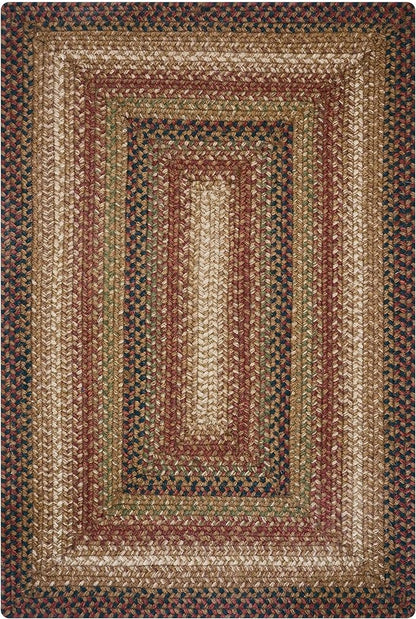 Homespice Gingerbread Jute Braided Rug 27x45 Rect Brown-Red-Black Natural Jute Rug. Uses- Indoor Entryway, Kitchen Rug, Bedroom Doorway Reversible, Rustic, Country, Primitive, Farmhouse Decor