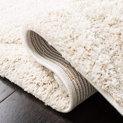SAFAVIEH Florida Shag Collection Area Rug - 9'6" x 13', Creme & Creme, Scroll Design, Non-Shedding & Easy Care, 1.2-inch Thick Ideal for High Traffic Areas in Living Room, Bedroom (SG455-1111)