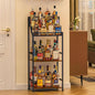 Trapezoidal Liquor Cabinet Bar for Home, Stepped Wine Rack Freestanding Floor, Corner Syrup & Whiskey Stand, Large-Capacity Alcohol Bottle Storage Display Shelf Living Room, Patent Pending
