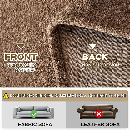 MYSKY HOME Sectional Couch, Covers Couch Cover 2 Cushion Sofa, Couch Covers for Sofa, Dog Couch Protector, L Shape Cover Sofa Slipcovers Washable Furniture Covers for Pets, 71" x 102", Brown