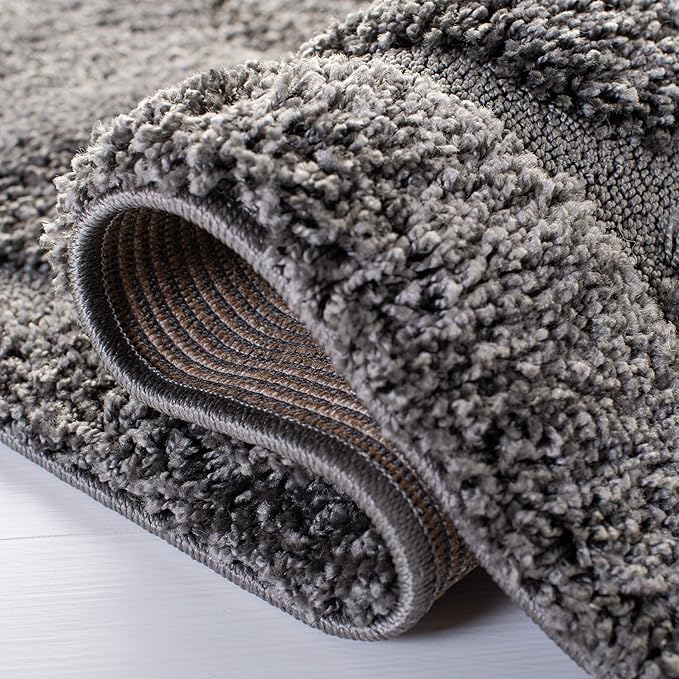 SAFAVIEH Florida Shag Collection Area Rug - 9'6" x 13', Grey, Scroll Design, Non-Shedding & Easy Care, 1.2-inch Thick Ideal for High Traffic Areas in Living Room, Bedroom (SG455-8013)