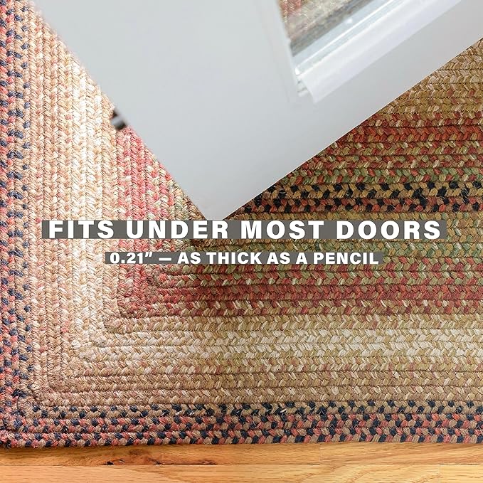 Homespice Gingerbread Jute Braided Rug 27x45in Oval Brown-Red-Black Natural Jute Rug. Uses- Indoor Entryway, Kitchen Rug, Bedroom Doorway Reversible, Rustic, Country, Primitive, Farmhouse Decor