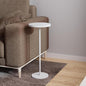 Small Side Table, Metal Round Drink Table, Desktop Diameter 9.99“ for Living Room Bedroom Small Spaces Sofa Couch Chair, White