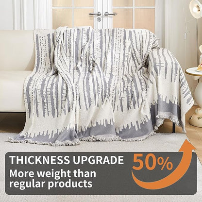 HAOMAIJIA Boho Sofa Covers Couch Covers for 3 Cushion Couch Sofa Pet Friendly Soft Thick Non Slip Couch Cover for Dogs Washable Sectional Couch Covers L Shape Furniture Protecto (XF-Grey, 71"x118")