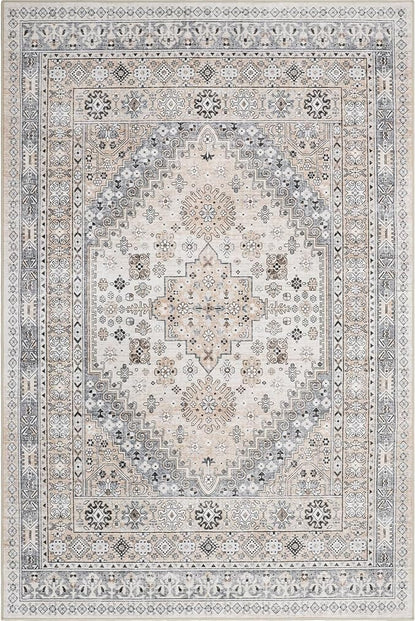 zesthome 10x12 Area Rugs,Stain Resistant Washable Rug,Ultra-Thin Rugs for Living Room,Bedroom,Non-Slip Backing Home Decor Large Area Rug (Beige,10'x12')