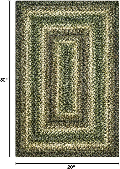Homespice Pinecone Jute Braided Rug 20x30 – Country Style Braided Kitchen Rugs for Country Decor