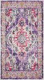 SAFAVIEH Monaco Collection Accent Rug - 2'2" x 4', Violet & Fuchsia, Medallion Distressed Design, Non-Shedding & Easy Care, Ideal for High Traffic Areas in Entryway, Living Room, Bedroom (MNC243P)