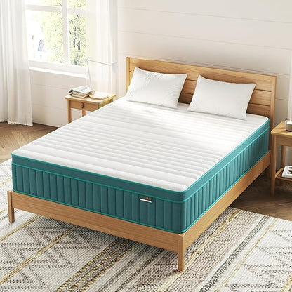 Firm Queen Mattress, 14 Inch Cooling-Gel Memory Foam & Pocket Spring Hybrid Mattress,Firm Feel,Bed Mattresses in a Box, CertiPUR-US Certified